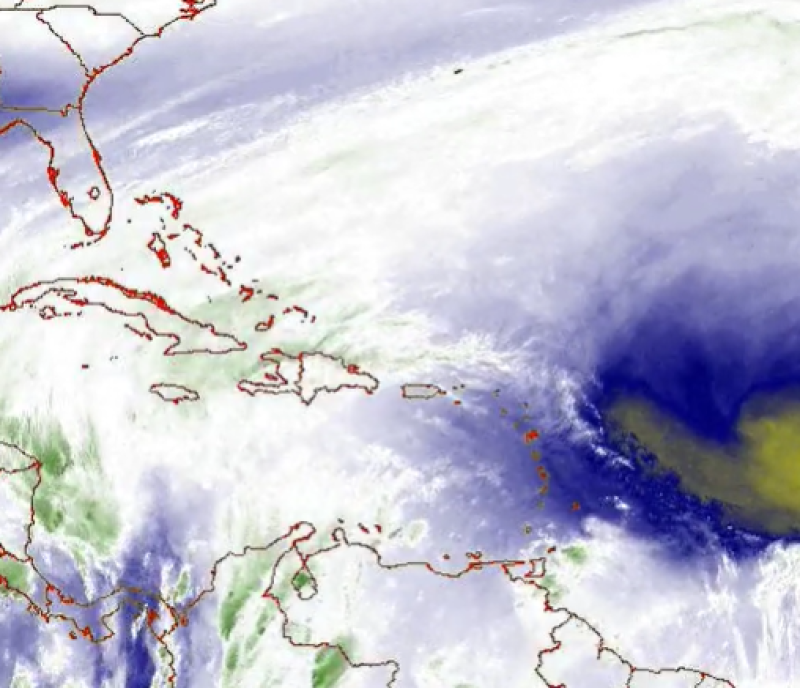 Mapa que indica las condiciones climáticas este viernes en República Dominicana Fuente externa